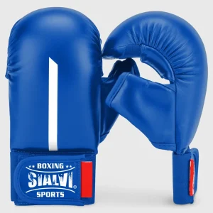 Blue/White Sialvi Red Label Karate Mitt with Thumb