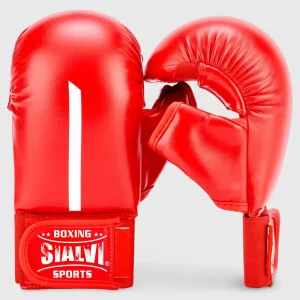 Red/White Sialvi Red Label Karate Mitt with Thumb