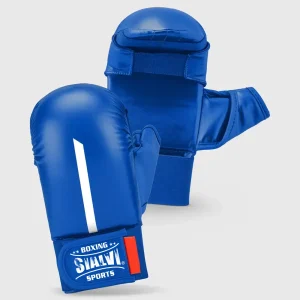 Blue/White Sialvi Red Label Karate Mitt with Thumb