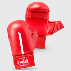 Red/White Sialvi Red Label Karate Mitt with Thumb